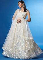 Soft Net White Party Wear Sequins Work Lehenga Choli